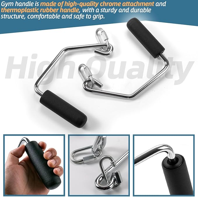 Open Ended Chrome Grip Handles Replacement for Total Gym Home Workout Machines 2000, 2200, 2500, 3000, 3000XL, XL, XLS - Gym Accessories Handles Compatible with Supra, Electra, FIT Models - 1 Pair