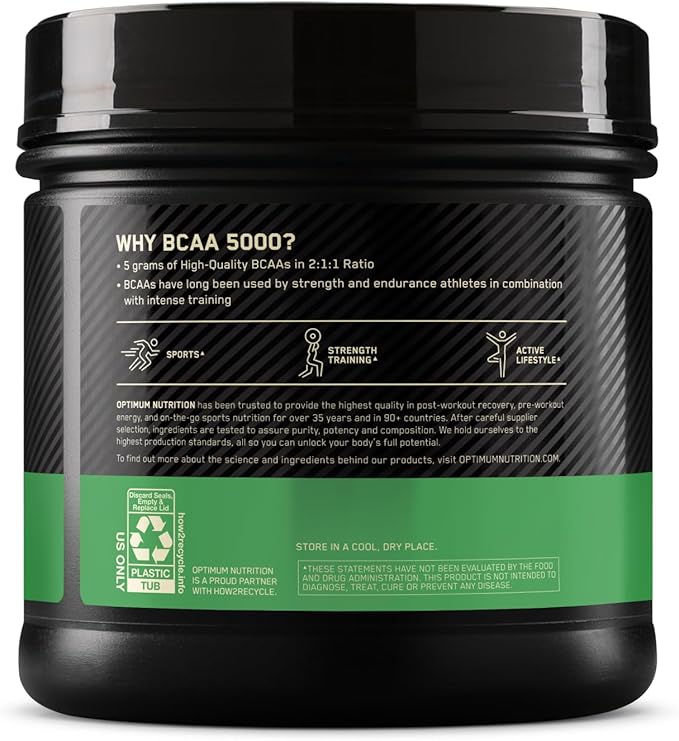 Optimum Nutrition Instantized BCAA Powder, Unflavored, Keto Friendly Branched Chain Essential Amino Acids Powder, 5000mg, 60 Servings (Packaging May Vary)