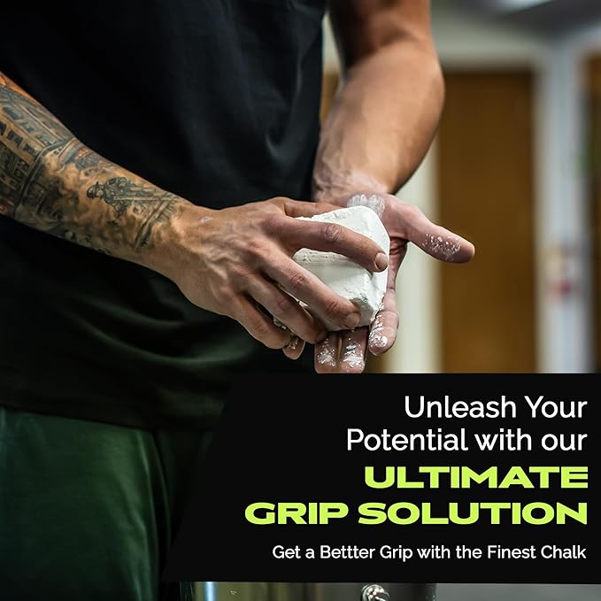 Premium Gym Chalk, Pure Magnesium Carbonate Chalk for Excellent Grip, Weightlifting, Gymnastics, Rock Climbing - Block Chalk 1 LB
