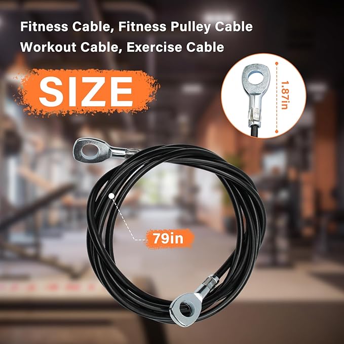 Fitness Cable Compatible with All Total Gym Models 1000, 1500, 2000, 3000, XLS,Fitness Pulley Cable,Workout Cable, Exercise Cable Steel Wire Rope for Cable Machine Home Gym