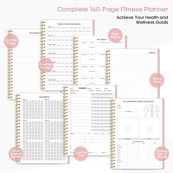 Fitness Workout Journal for Women & Men A5(5.5" x 8.2") Workout