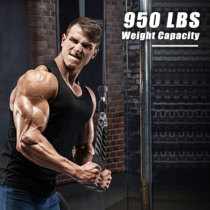 Kipika Tricep Pull Down Attachment, Cable Machine Accessories for Home Gym, Cable Machine Attachments Pulley System Gym, LAT Pull Down Attachment Weight Fitness