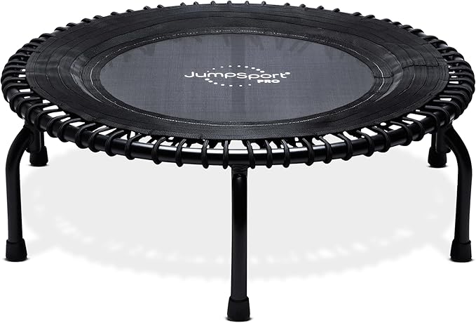 JumpSport 350 PRO Indoor Heavy Duty Fitness Trampoline, 39-inch | 36 Premium EnduroLast 4 Elastic Cords | Customized Bounce with 7 Settings | 300 lb Wt. Rating | 60-Day Free Trial to 350+ Videos