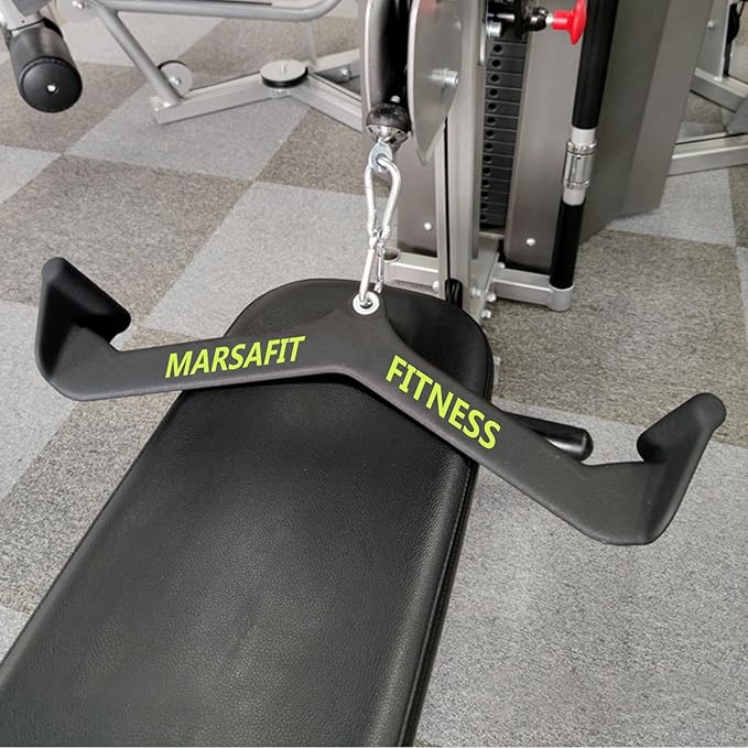 Home Gym Fitness Rowing T-bar V-bar Pulley Cable Machine Attachments, Bicep Curl Tricep Lat pulldown Bar Back Strength Training Handle Grips Lat Pull Down Bar Press Down Exercises