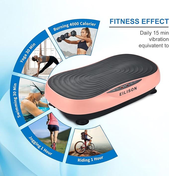 EILISON FITABS 3D Vibration Plate Exercise Machine with Seat - Ocsillation, Pulsation + Vibration Platform, Push Up, Vibration Machine for Lymphatic Drainage, Weight Loss, Recovery