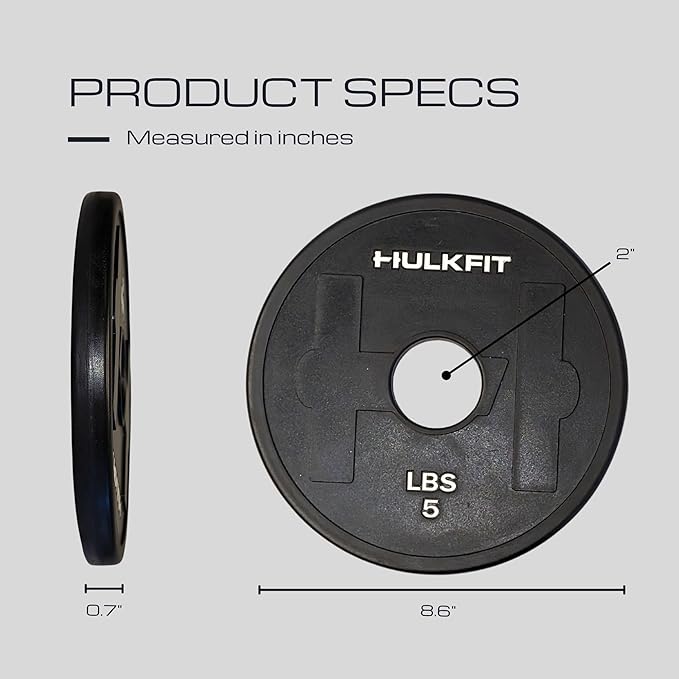 HulkFit 2-inch Rubber Coated Steel Weight Plates Set