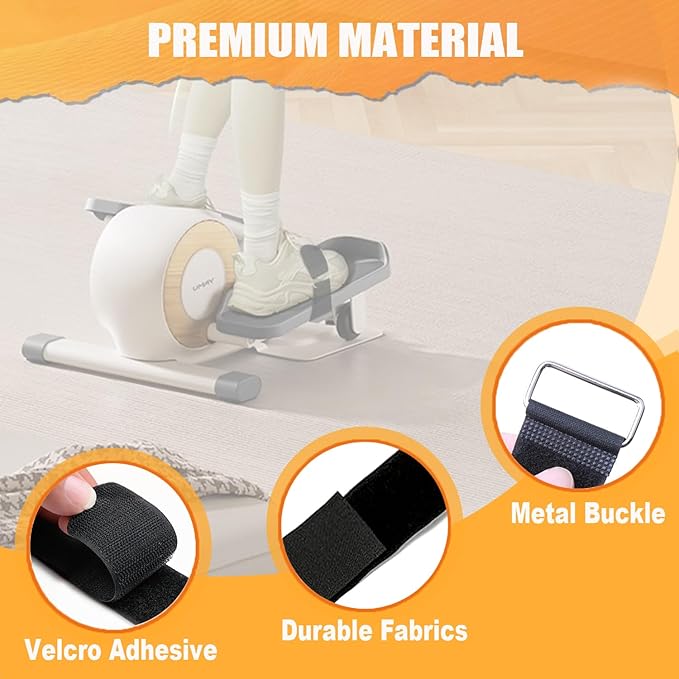 Ellipse Leg Exerciser Machine Pedal Straps, Adjustable Pedal Strap for Elliptical Exercise Machine, Under Desk Elliptical Reusable Straps Fitness Workout Equipment Home Office Sports Accessories