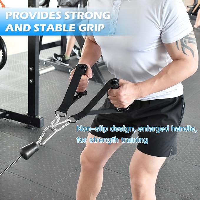 Fitness Cable Pulley System, Gym LAT and Lift Pulldown Machine Attachments, LAT Pull Down Bar Home Workouts Equipments for Biceps Triceps Shoulder Arm Curl Forearm Muscle Strength Exercise