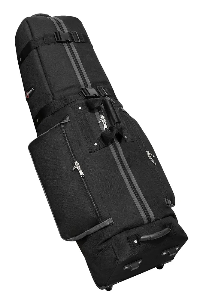 CaddyDaddy Constrictor Soft-Sided Golf Travel Bag Cover with Thick Dense Foam Padded Top 1 Year Full Travel Bag Replacement Coverage | Wheels & Lockable Zippers Case for Transporting Clubs on Airlines