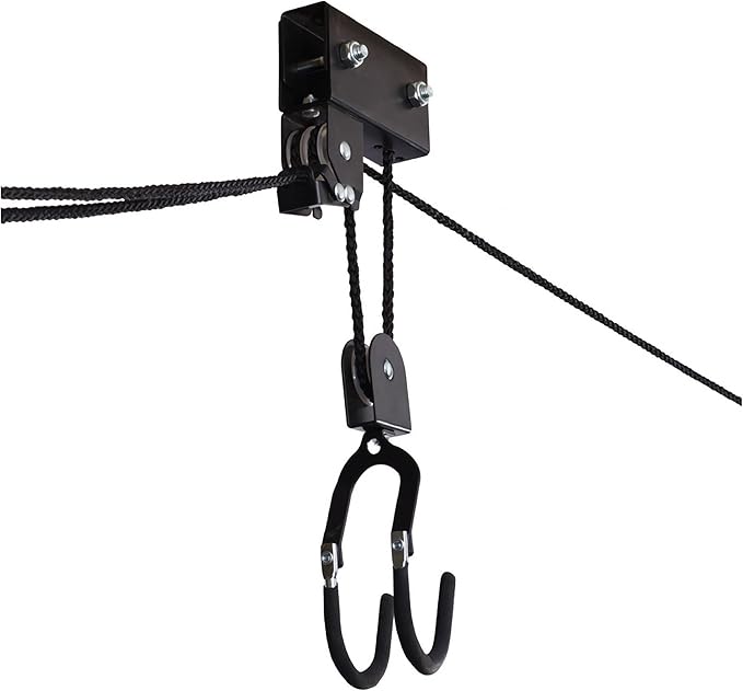 Kayak Storage Hoist - Overhead Pulley System with 125lb Capacity for Canoes, Bikes, Ladders, and More - for up to 12-Foot Ceilings