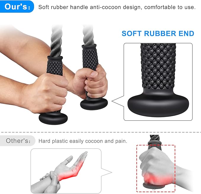 Kipika Tricep Pull Down Attachment, Cable Machine Accessories for Home Gym, Cable Machine Attachments Pulley System Gym, LAT Pull Down Attachment Weight Fitness