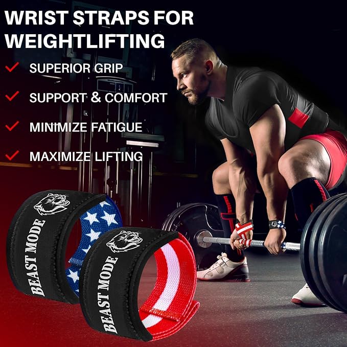 TECEUM Wrist Lifting Straps with Neoprene Padding Support β Heavy Duty Wrist Workout Straps For Men and Women β Ideal for Powerlifting, Strength Training, Bodybuilding