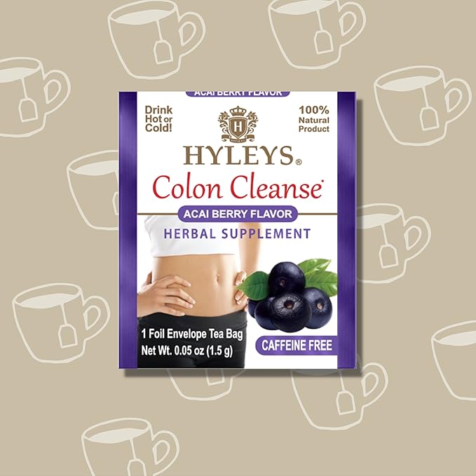 Hyleys Colon Cleanse Tea Acai Berry Flavor - 25 Tea Bags (12 Pack - 300 Tea Bags Total)