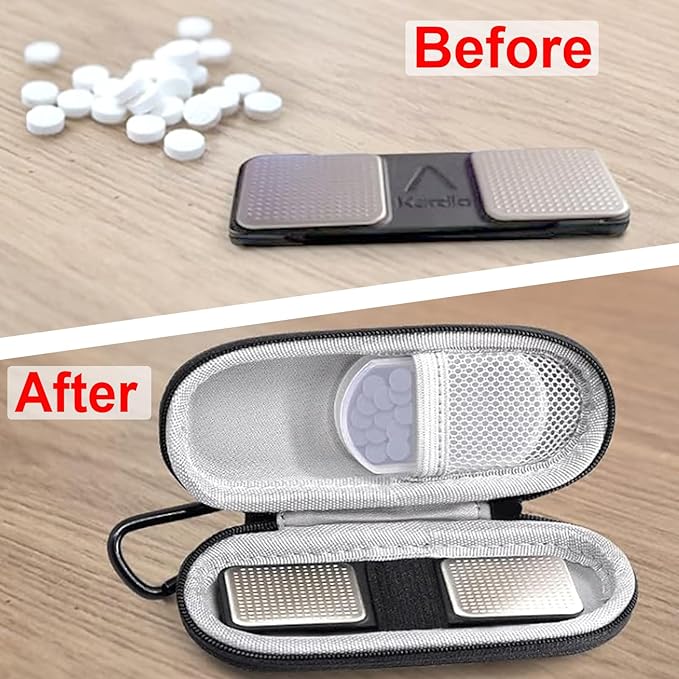 Case for KardiaMobile 1L 6L Personal EKG Monitor, Hard Travel Carrying Case for AliveCor Kardia Heart Monitor EKG/ECG, Portable Heart Rate Monitor Bag Storage Organizer with Pill Box & Carabiner Clip