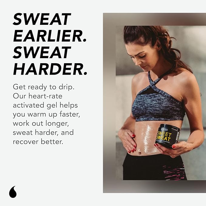 Sports Research Sweet Sweat Coconut Workout Enhancer Gel - Maximize Your Exercise & Sweat Faster - 13.5oz Jar