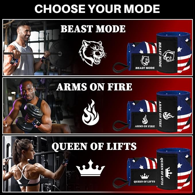 TECEUM Weightlifting 18" & 12" Wrist Wraps with Thumb Loop β Heavy Duty Wrist Workout Braces for Men and Women β Ideal for Powerlifting, Strength Training, Bodybuilding