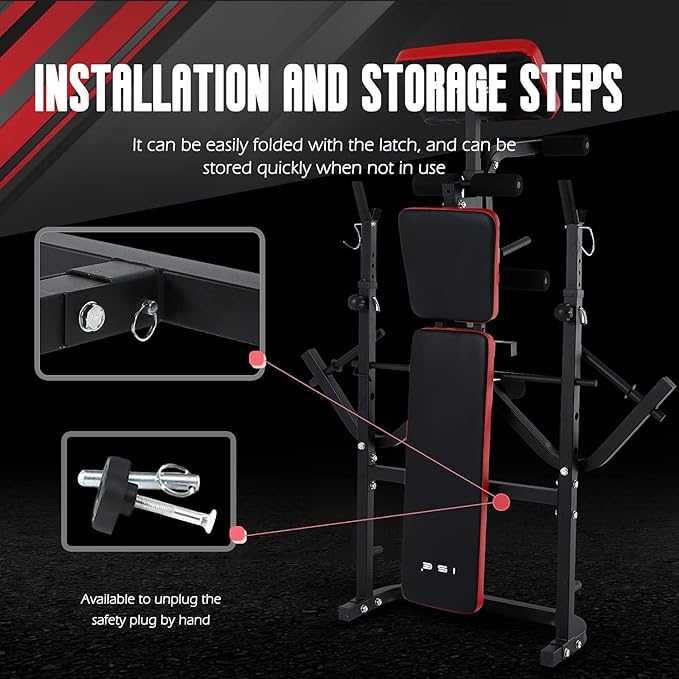 ISE Multi-Weight Bench Set with Squat Rack Training,800LBS