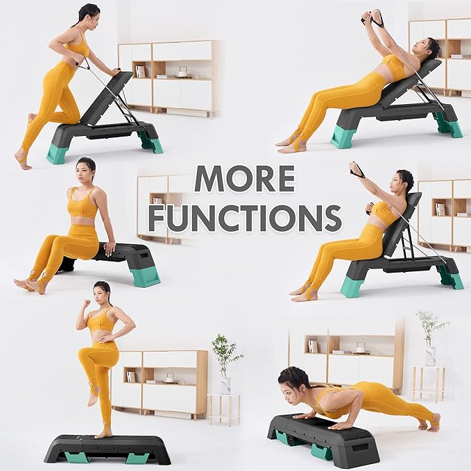 leikefitness Multifunctional Aerobic Deck with Cord Workout Platform