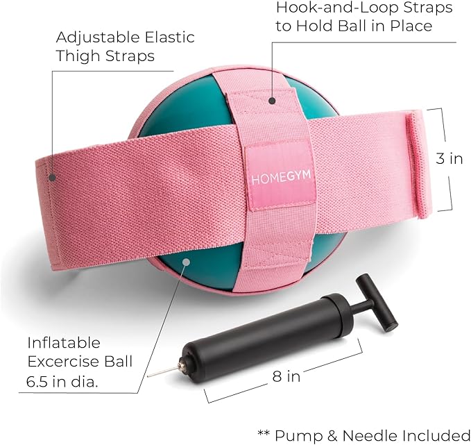 Exercise Thigh Toner with Adjustable 3lb Rubber Workout Ball