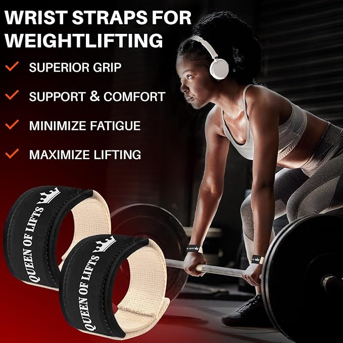 TECEUM Wrist Lifting Straps with Neoprene Padding Support β Heavy Duty Wrist Workout Straps For Men and Women β Ideal for Powerlifting, Strength Training, Bodybuilding