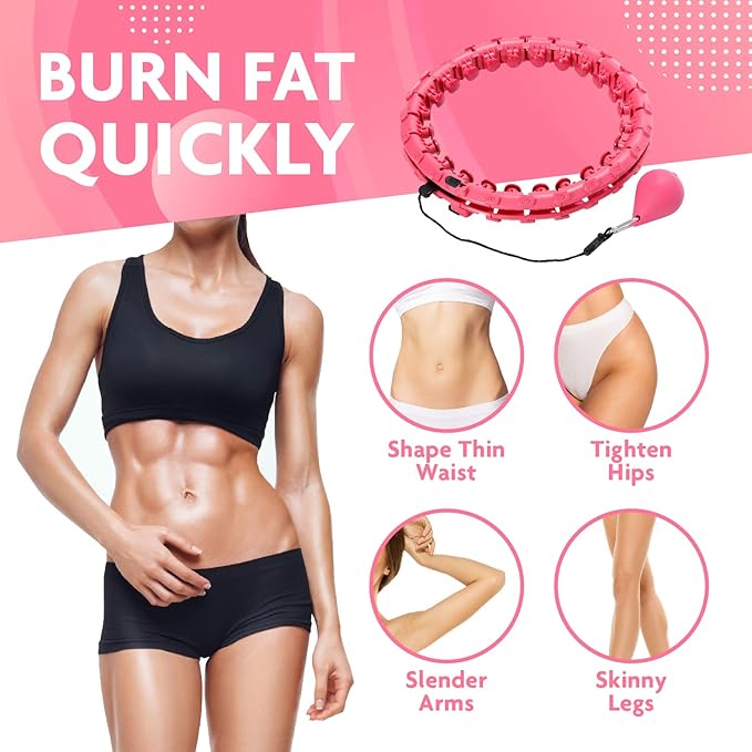 Hula Hoop Fitness Gear w/Counter - Abs Workout Exercises),Pink,FE215402020