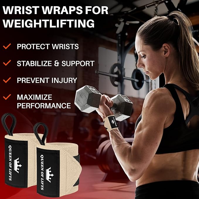 TECEUM Weightlifting 18" & 12" Wrist Wraps with Thumb Loop β Heavy Duty Wrist Workout Braces for Men and Women β Ideal for Powerlifting, Strength Training, Bodybuilding