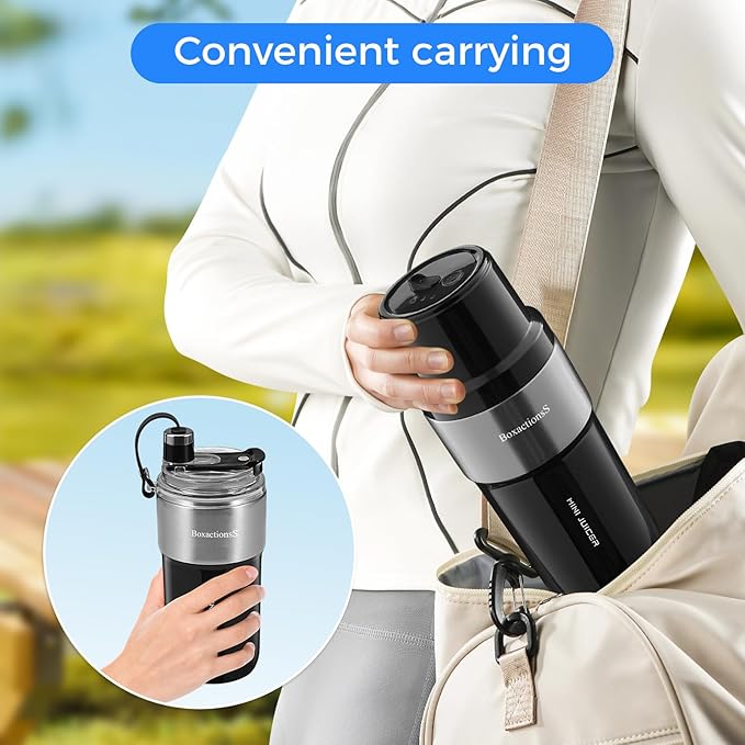 Flip Portable Blender,protein shaker,for-Smoothies, Shakes, Juicing,Egg white Powder,with Insulated Cup, USB Charging, Easy to Clean ,Black.