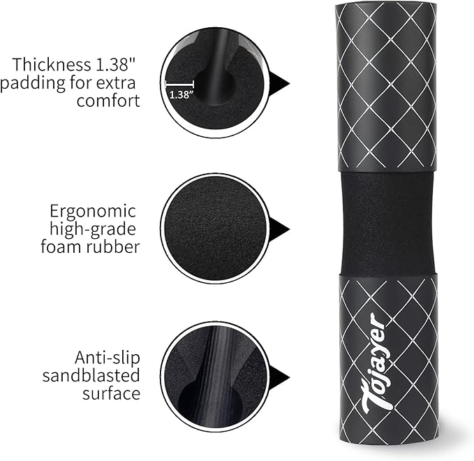 Squat Pad Barbell Pad - Neck & Shoulder Protective Foam Workout Weight Lifting Bar Cushion for Lunges & Hip Thrusts, Fit Standard and Olympic Bars Perfectly, Multi-color Choices