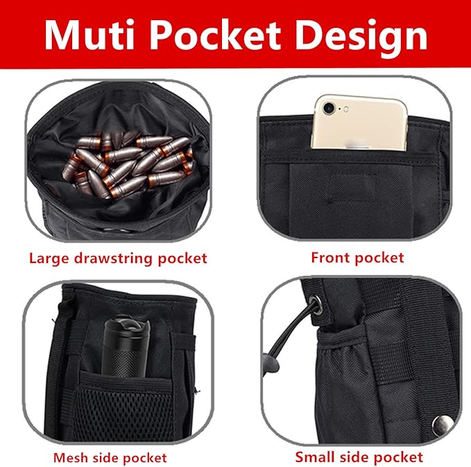 Rock Climbing Chalk Bag, goldhik Bouldering Chalk Bags with Quick-Clip Belt and 3 Pockets, Great Equipment for Rock Climbing, Gym Training, Gymnastics, Weightlifting