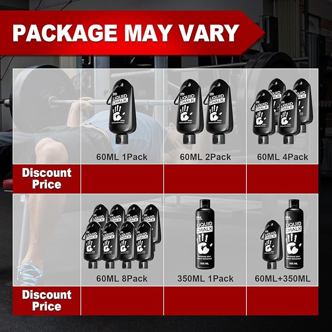 Superior Grip Liquid Chalk 2 Pack – 60ml Bottles – High Viscosity Hand Chalk for Weightlifting, Climbing, Gymnastics – Maximum Grip, Sweat-Resistant, Long-Lasting