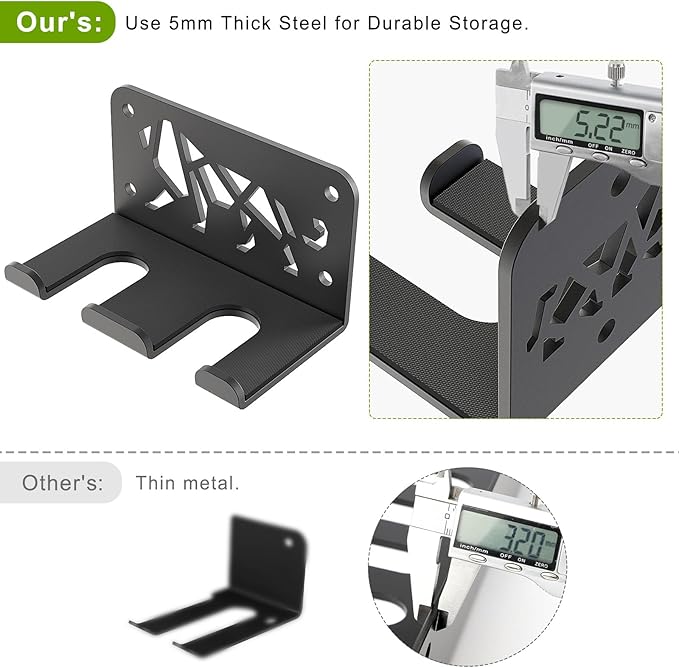 Kipika Versatile Wall Mounted Barbell Holder with Hooks Storage Rack for Barbell Bars Holds Under 33mm Bar Size and Fitness Accessories Space-Efficient Gym Organization for Home & Commercial Use