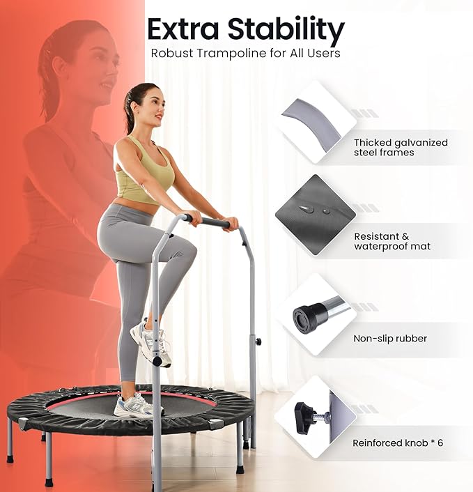 BCAN 40/48" Foldable Mini Trampoline Max Load 330lbs/440lbs