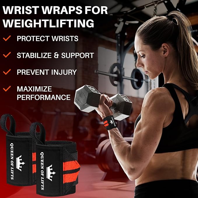 TECEUM Weightlifting 18" & 12" Wrist Wraps with Thumb Loop β Heavy Duty Wrist Workout Braces for Men and Women β Ideal for Powerlifting, Strength Training, Bodybuilding