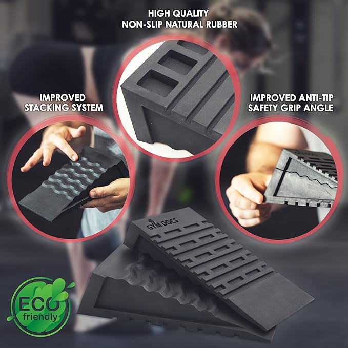Squat Wedge Block: Doctor-Designed Pair of Adjustable