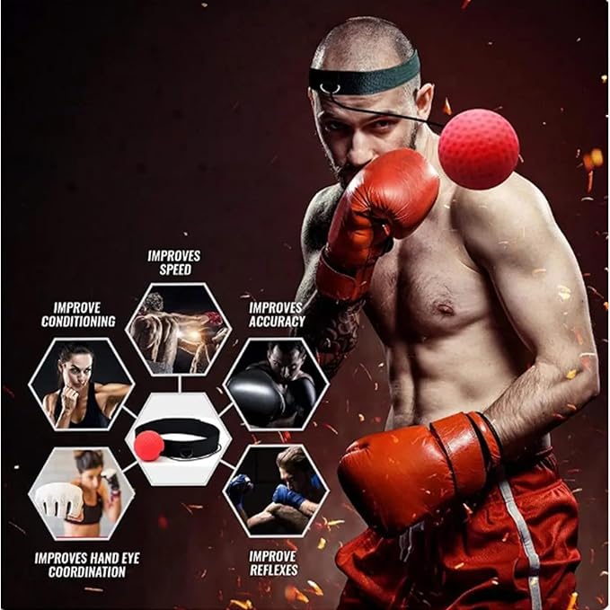 Boxing Equipment,Boxing Reflex Ball Set - Improves Hitting 4Ball)