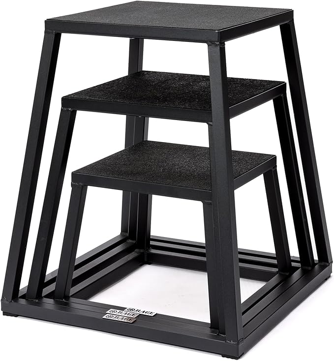 Rage Fitness Steel PlyoBox12-18-24-30Inch High Anti-SlipPlyometric JumpBoxes For Agility