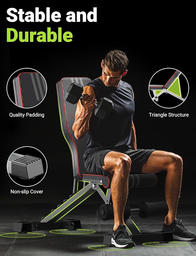 Yoleo Adjustable Weight Bench for Full Body Workout;