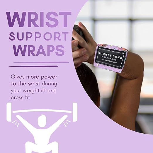 Wrist Wrap for Weightlifting, Wrist Support for Powerlifting Competition, Strength Training and Bodybuilding - Premium Wrist Wraps for Men & Women - Gym Wrist Protection Wraps for Everyday Use - Purple Boba
