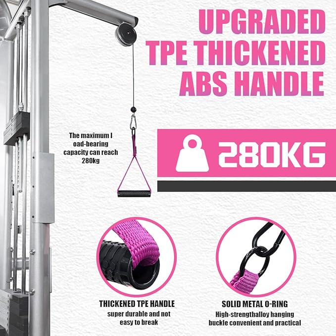 VEICK Exercise Handles with Ankle Straps, Replacement Handle Cable Attachments Pull Up Handles Equipment Gym Accessories Pilates Yoga Strength Trainer