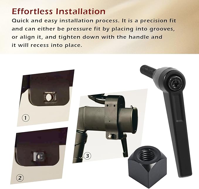 Exercise Bike Horizontal Seat Adjustment Lever and Square Nut Kit for Peloton Seat Lever Replacement Handle Parts