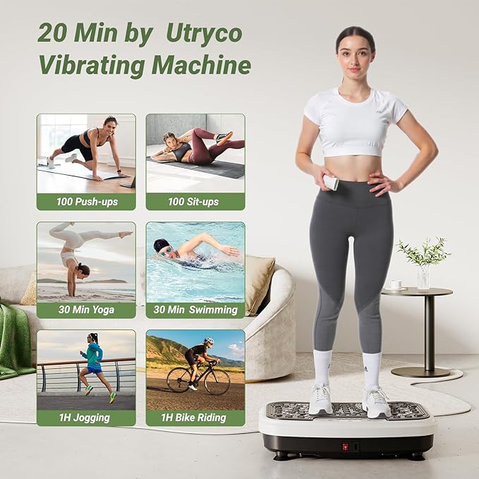 Whole Body Vibration Plate Exercise Machine Vibrating Plate Shaking with Weight 330lbs, Shake Plate Exercise Machine Power Plate Vibration Platform for Fitness Equipment Workout