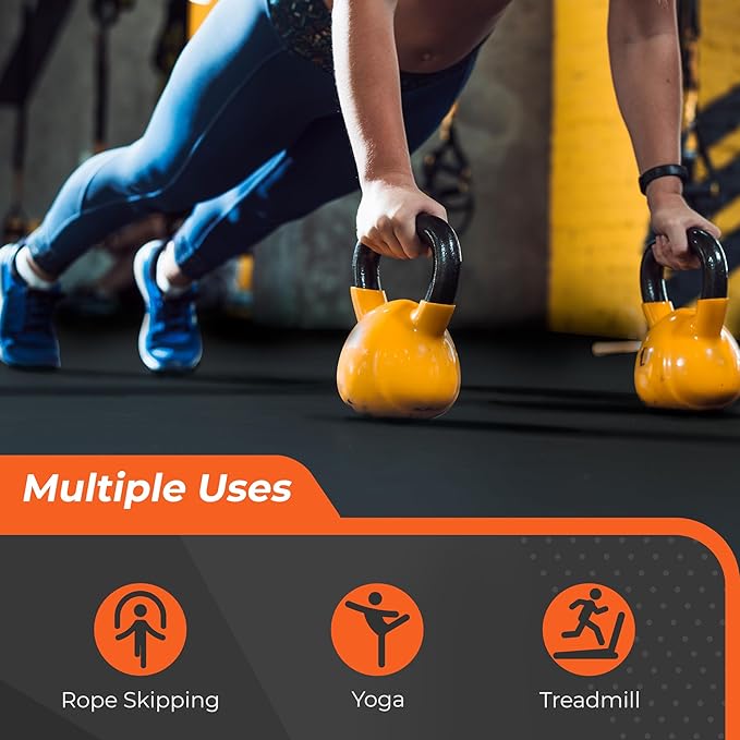 SUPERJARE 0.4 Inch Gym Flooring for Home Gym 6 Tiles 24" x 24" Workout (24 sqft)