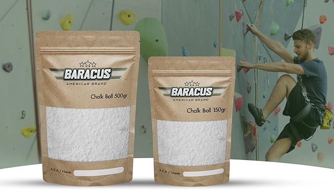 BARACUS Chalk Bag - Premium Gym Chalk for Climbing & Lifting Chalk, Gymnastics, Weightlifting, Crossfit, Pool Dance, Training and Improve Your Hand Grip