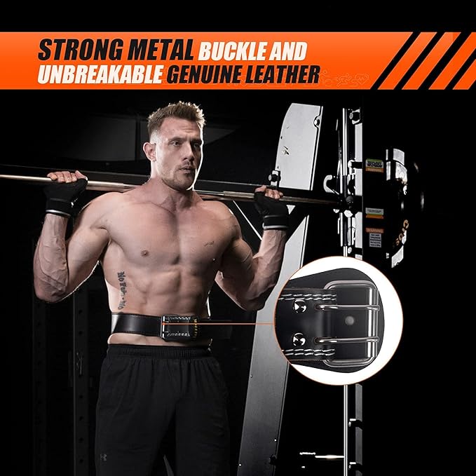 Genuine Leather Weight Lifting Belt for Men Gym