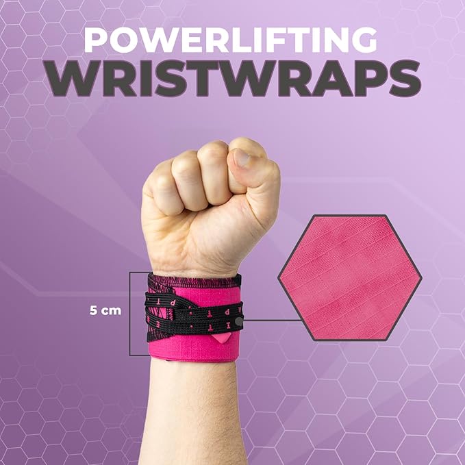 PICSIL Adjustable Wrist Support, Premium Fabric Weightlifting and Yoga Sweat Bands for Gym, for Women and Men, 1 Pair