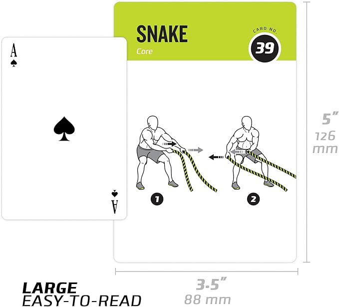Battle Rope Exercise Cards 62 - 50 Exercises