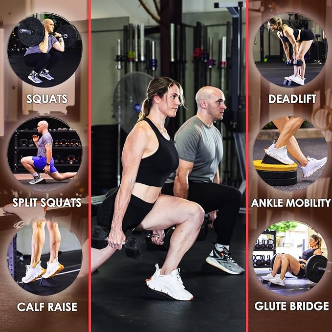 Squat Wedge Block: Doctor-Designed Pair of Adjustable