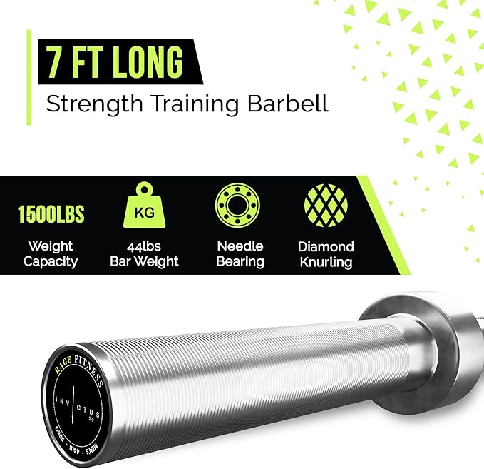 Invictus Men’s Barbell (7FT) (44LBS Bar Weight) (1500LBS