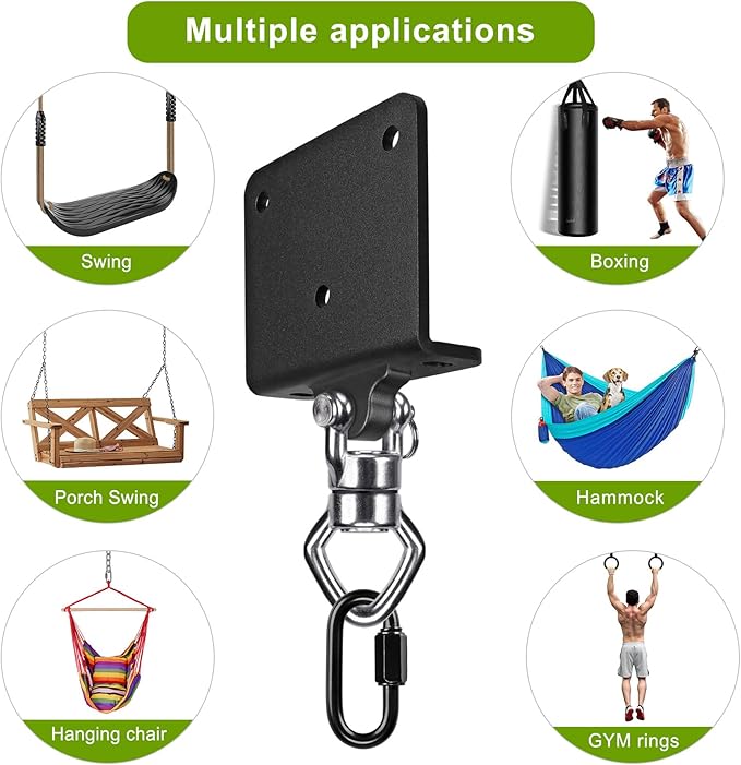 SELEWARE Punching Bag Hanger with Bearings Heavy Bag Beam Mount Hardware 360° Swivel Boxing Bag Hanger I Beam Heavy Bag Hanger Beam Mount Hooks for Hanging Heavy Punching Bag Sandbag 1000 LB Capacity