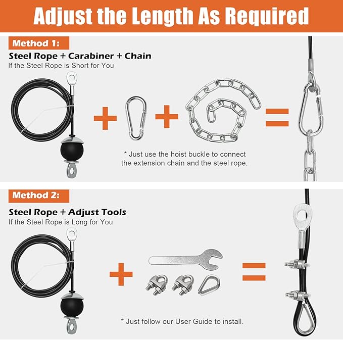 SERTT Home Gym Pulley System - Tricep Workout, Lat Pulldown, Biceps Curl, Triceps, Shoulders, Back, Forearm, Weight Cable for Squat Rack, Garage